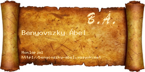 Benyovszky Ábel névjegykártya